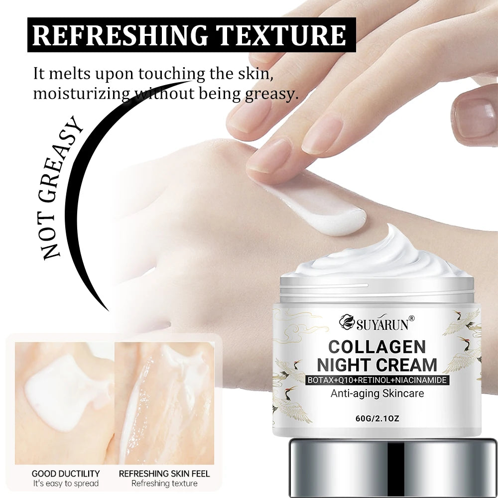 SUYARUN Night Repair Cream - Collagen Booster with Niacinamide & Ginger, Anti-Aging, Brightening & Moisturizing Face Cream. Oasis Select
