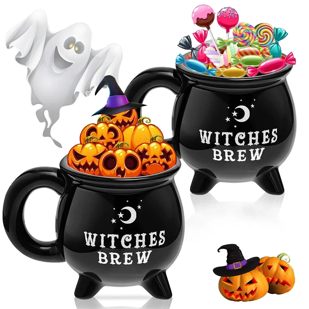 Witch Brew Cauldron Ceramic Coffee Mug 350ml | Halloween Gift Ceramic Coffee Mug Oasis Select