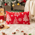 Christmas Tree Knitted Plush Pillowcase | Festive Cushion Cover