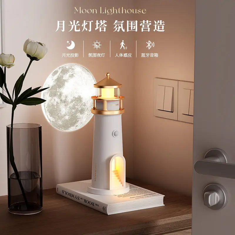 Dreamy Moonlight Lighthouse Night Light Gift for Bedroom Atmosphere Bluetooth Audio Display Oasis Select