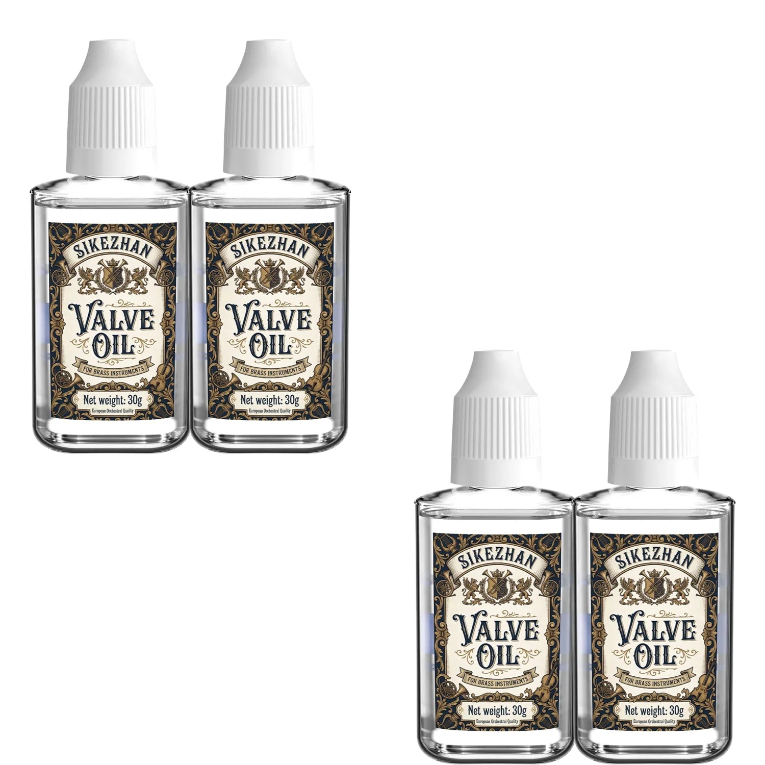 Professional Brass Instrument Valve Oil for Trumpet Trombone Tuba Long Lasting Piston Lubricant Smooth Action Fast Response Care Oasis Select 4pcs