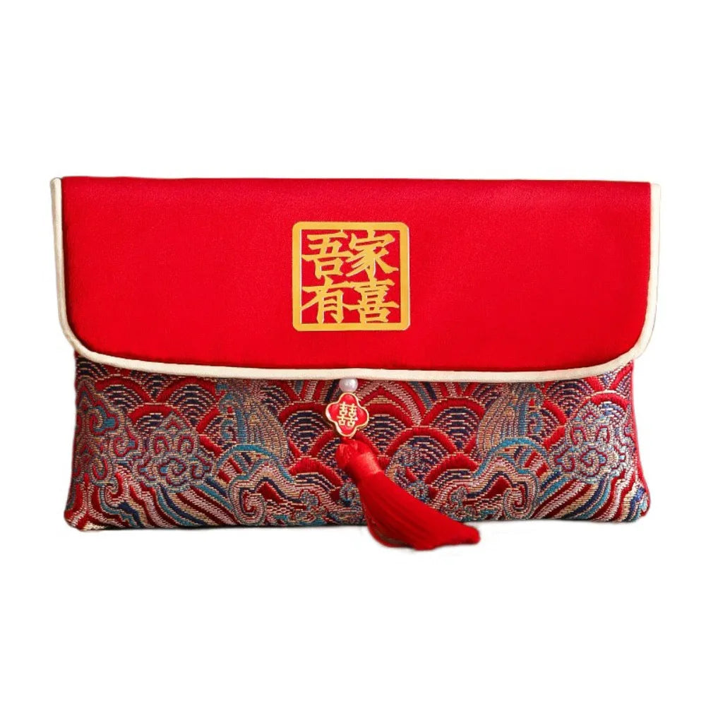 Chinese New Year Red Envelope Hongbao | PU Leather & Cloth