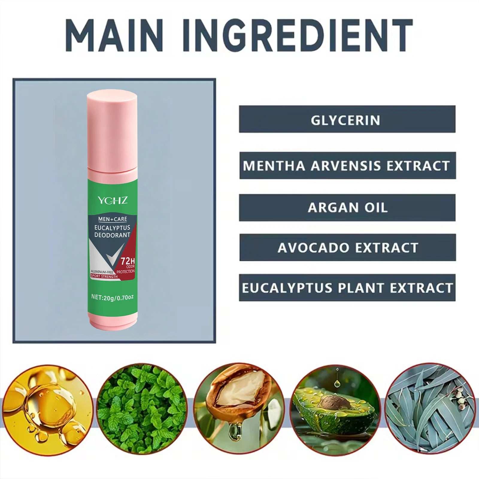 YCHZ 72H Hypoallergenic Deodorant Stick for Men – 20g