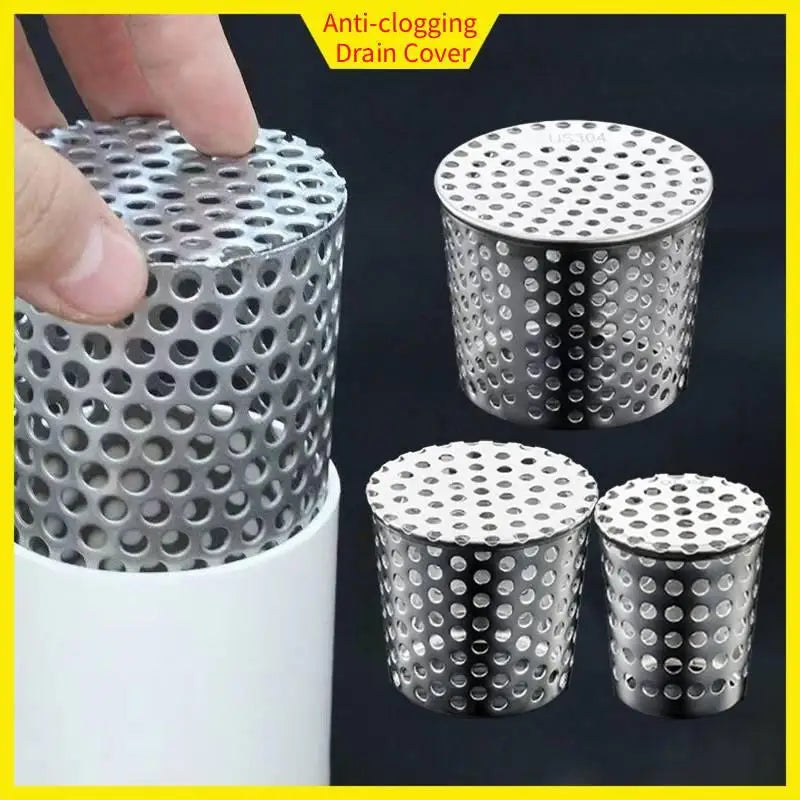 Stainless Steel Drain Cover Anti Clogging Interpolated Filter Screen For PVC Pipe Rain Pipe Cap Oasis Select