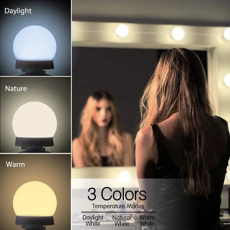 Makeup Mirror LED Light Bulbs Vanity Lights USB 12V Bathroom Dressing Table Lighting Dimmable LED Vanity Light For Mirror Light Oasis Select