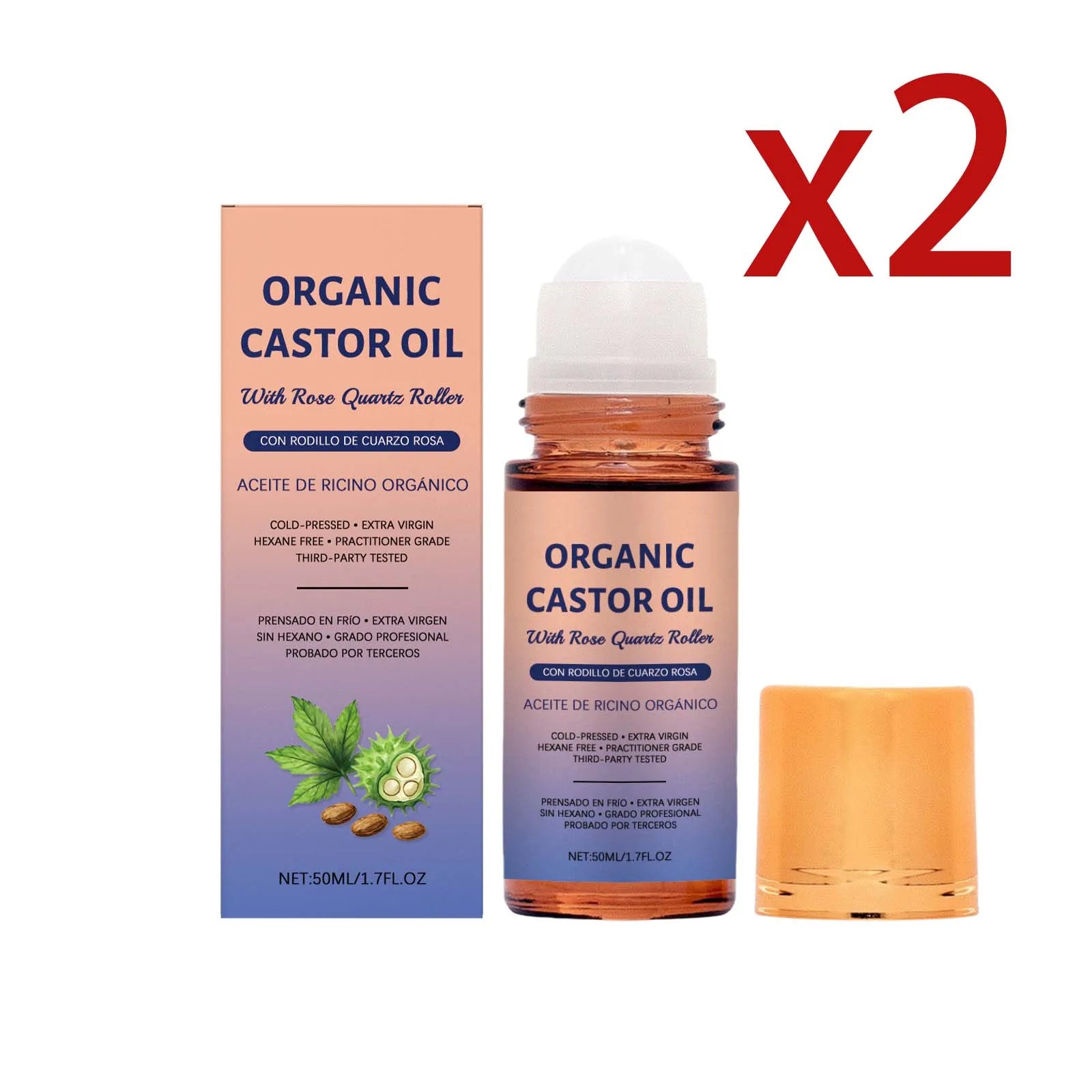 Castor Oil Soothing Essence Ball Relieve Dryness Brighten Deep Hydration Nourish Improve Skin Condition Skin Moisturizing Serum Oasis Select 2x50ml