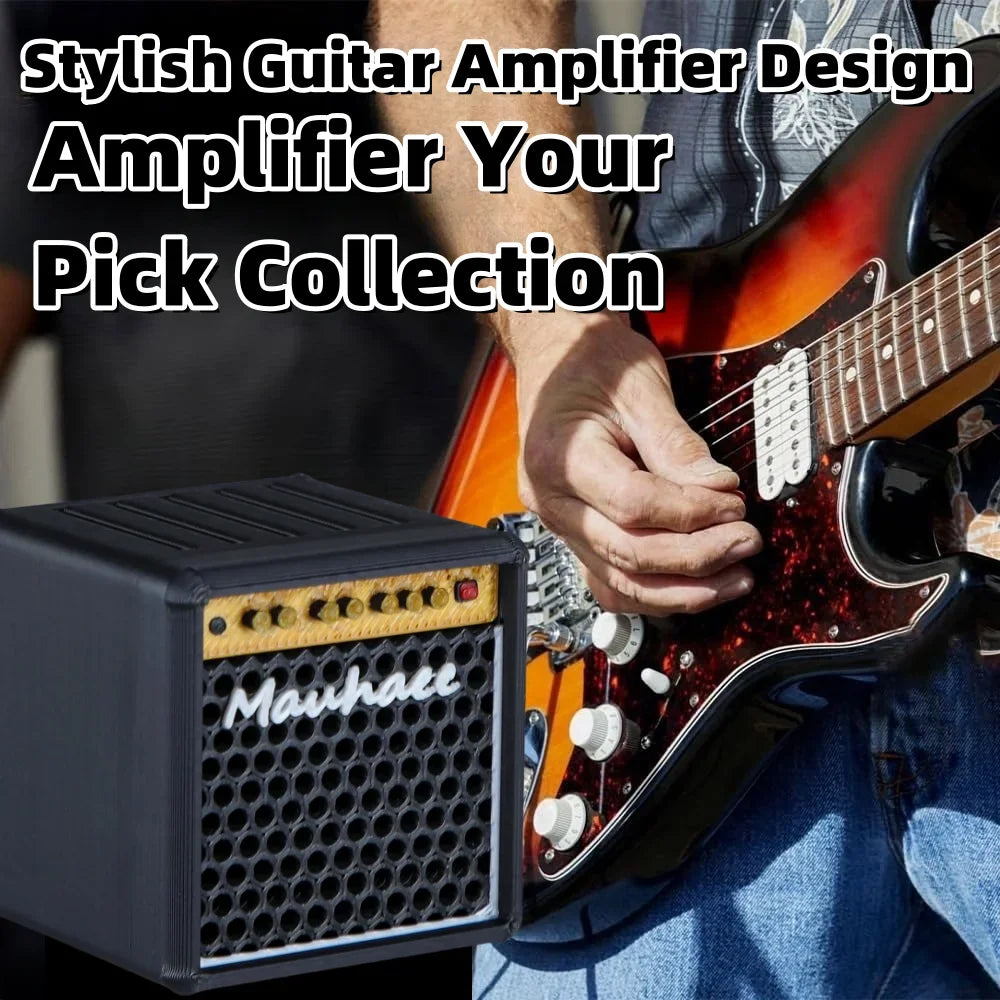 Amp-Shaped Guitar Pick Holder – 3D Printed 5-Slot Organizer for All Pick Thicknesses, Desk & Amp Display Oasis Select
