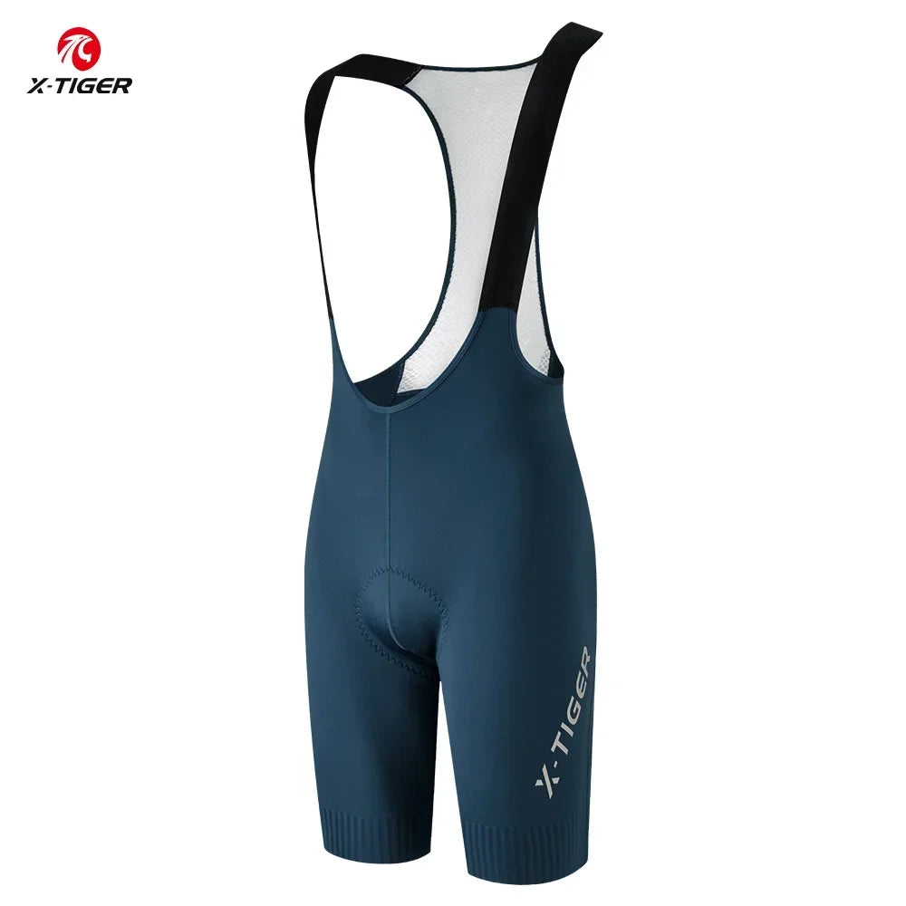 X-TIGER Men's Cycling Bib Shorts 120 Density Padded Professional Cycling Bib Pants MTB Road 8 Hours Long Distance Bicycle Shorts Oasis Select Blue Asian-L