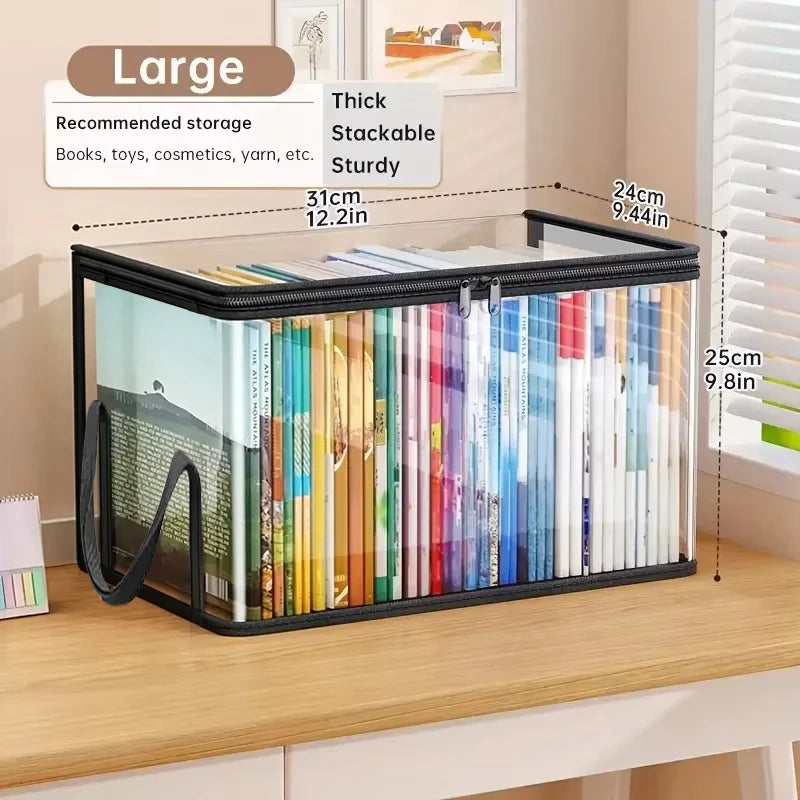 Clear PVC Storage Box | Flip-Top Lid & View Window | Multi-Use Organizer for Toys, Crafts & Supplies | Durable Gift Container Oasis Select Transparent Medium