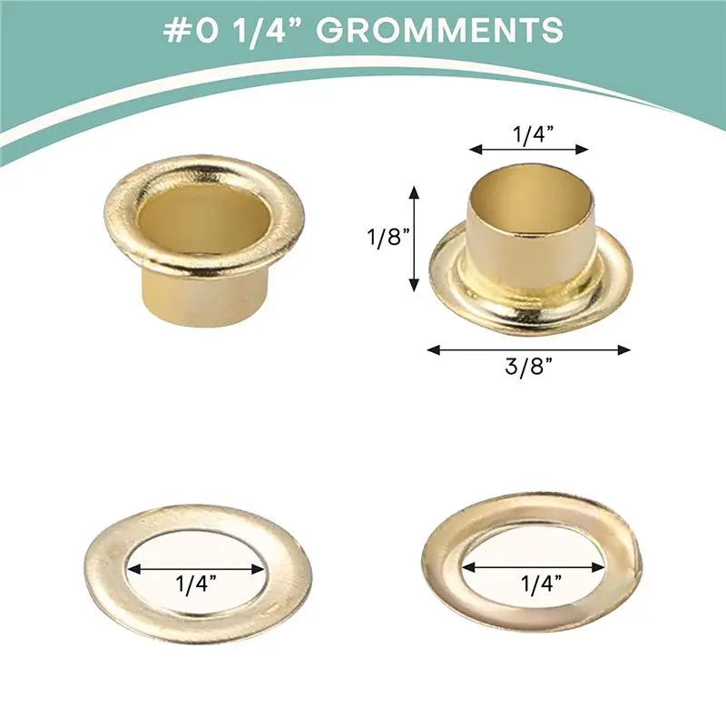 LIKE WISH Grommet Tool Kit Grommet & Washer Grommet Kit 500Pcs, 2 Grommets Kit, Suitable For Leather Bags Banner Oasis Select