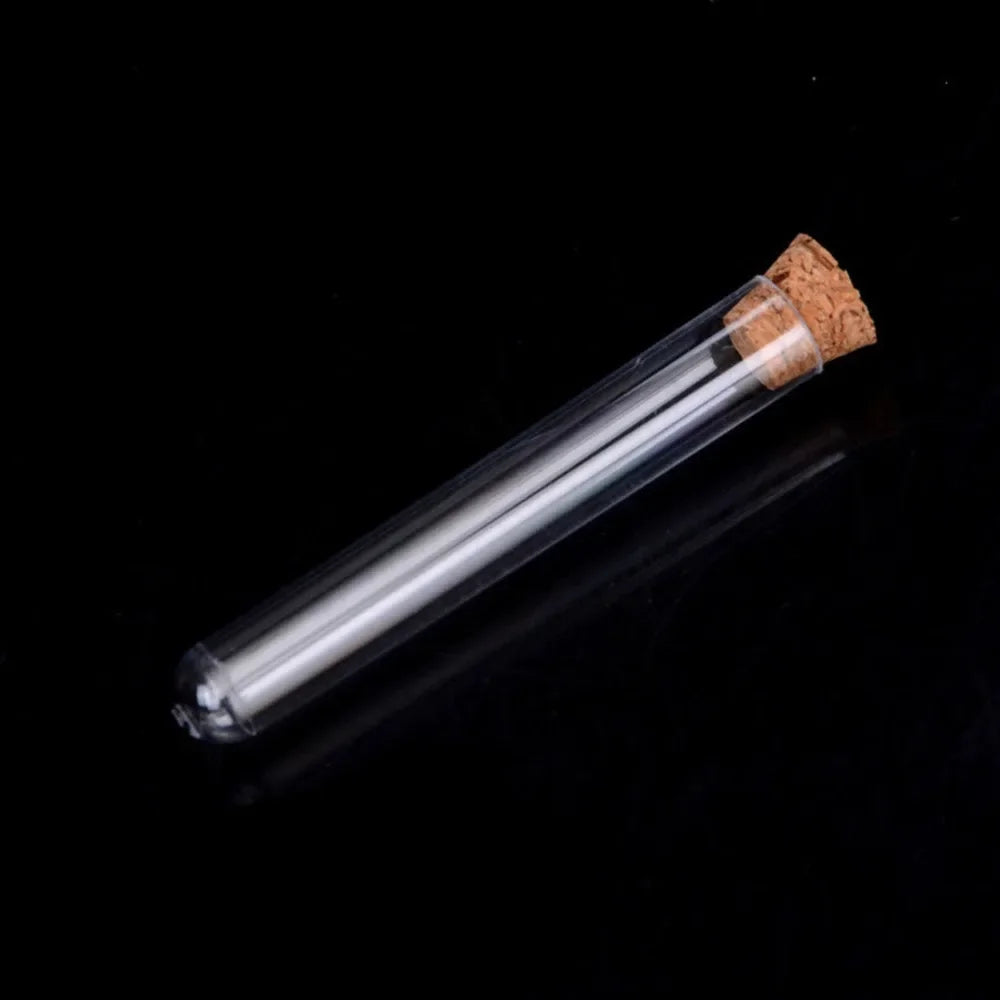 10-Pack Plastic Test Tubes with Cork Stoppers – 12x60mm