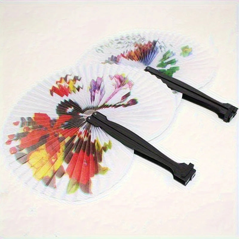 Elegant Traditional Chinese Hand Fan, Colorful Bird & Flower Design, Portable Foldable Plastic Fan, Exquisite Party Gift Oasis Select