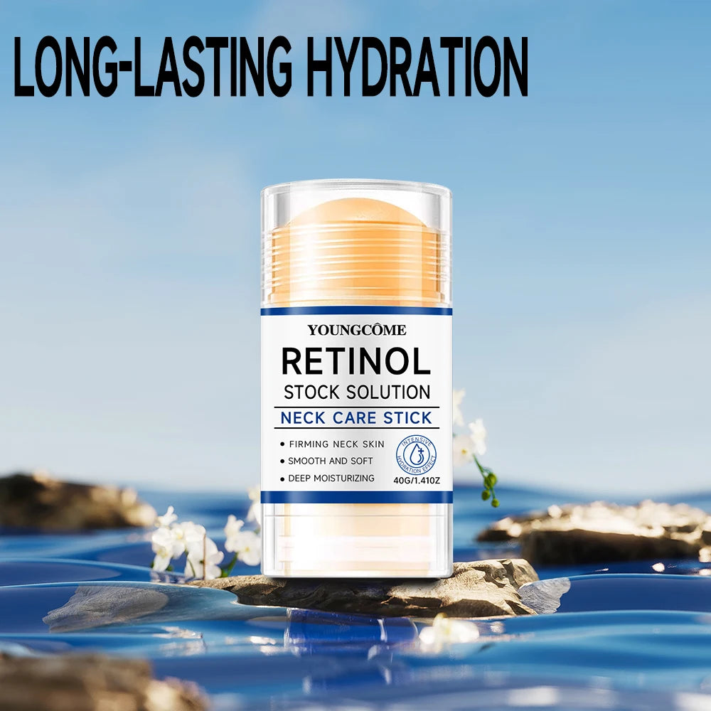 Retinol Neck Care Stick - Anti-Aging Firming Treatment, Hyaluronic Acid & Collagen, Wrinkle Reduction for Sagging Skin Oasis Select