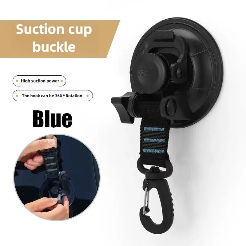Outdoor Camping Car Tent Suction Cup Buckle Portable Suction Cup Hook Tent Hook Sun Protection Rain Cover Car Window Suction Cup Oasis Select 1pcs-blue