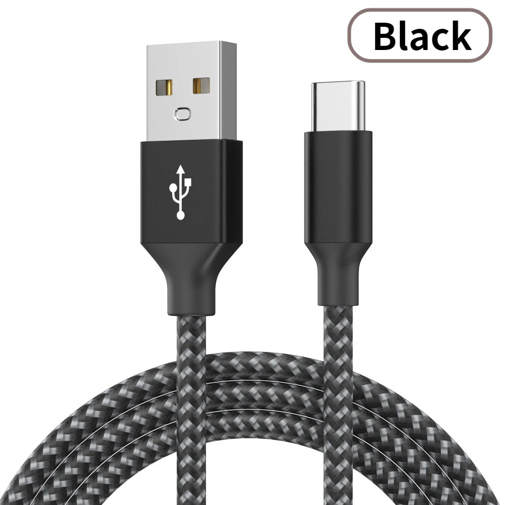 USB To Type-C Nylon Data Cable Supports 10A Ultra-Fast Charging 1m/3m Pptional Both Electrical Charging And Data Transmission Oasis Select USB to Type-c Black 1m