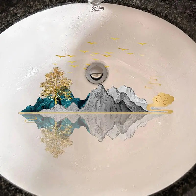 Toilet toilet sink tile stickers Waterproof wallpaper self-adhesive decorative painting shade refurbished stickers Oasis Select