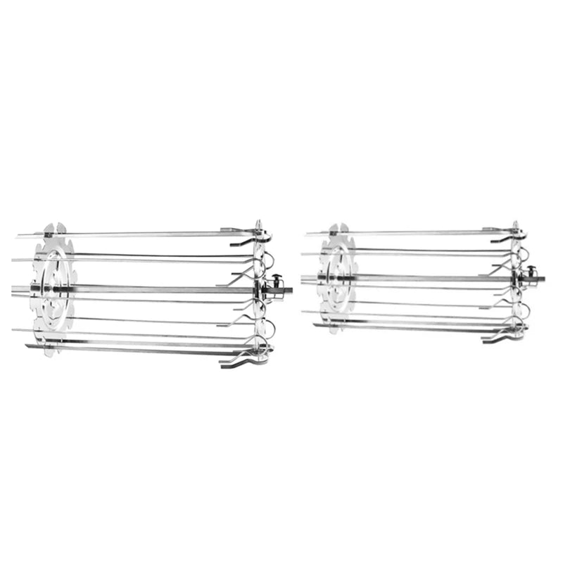 304 Stainless Steel Rotating Grill Skewers BBQ Grill Cage Air Fryer Lamb Skewers Grill Electric Oven Accessories Oasis Select Navy Blue