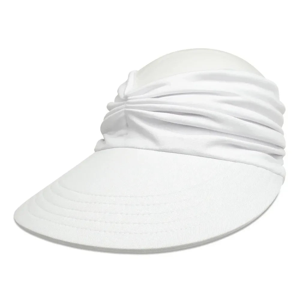Empty Top Women Beach Sun Hat Wide Brim Double-Sided Sun-Protection Cap Flexible Anti-UV Outdoor Sports Hat Outdoor Sport Oasis Select White