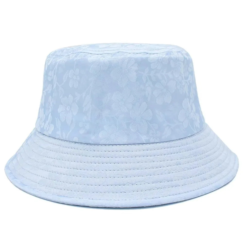 Elegant Floral Print Women Bucket Hat Rhinestone Decor Breathable Floral Print Fisherman Hat Sunscreen Protection Comfortable Oasis Select