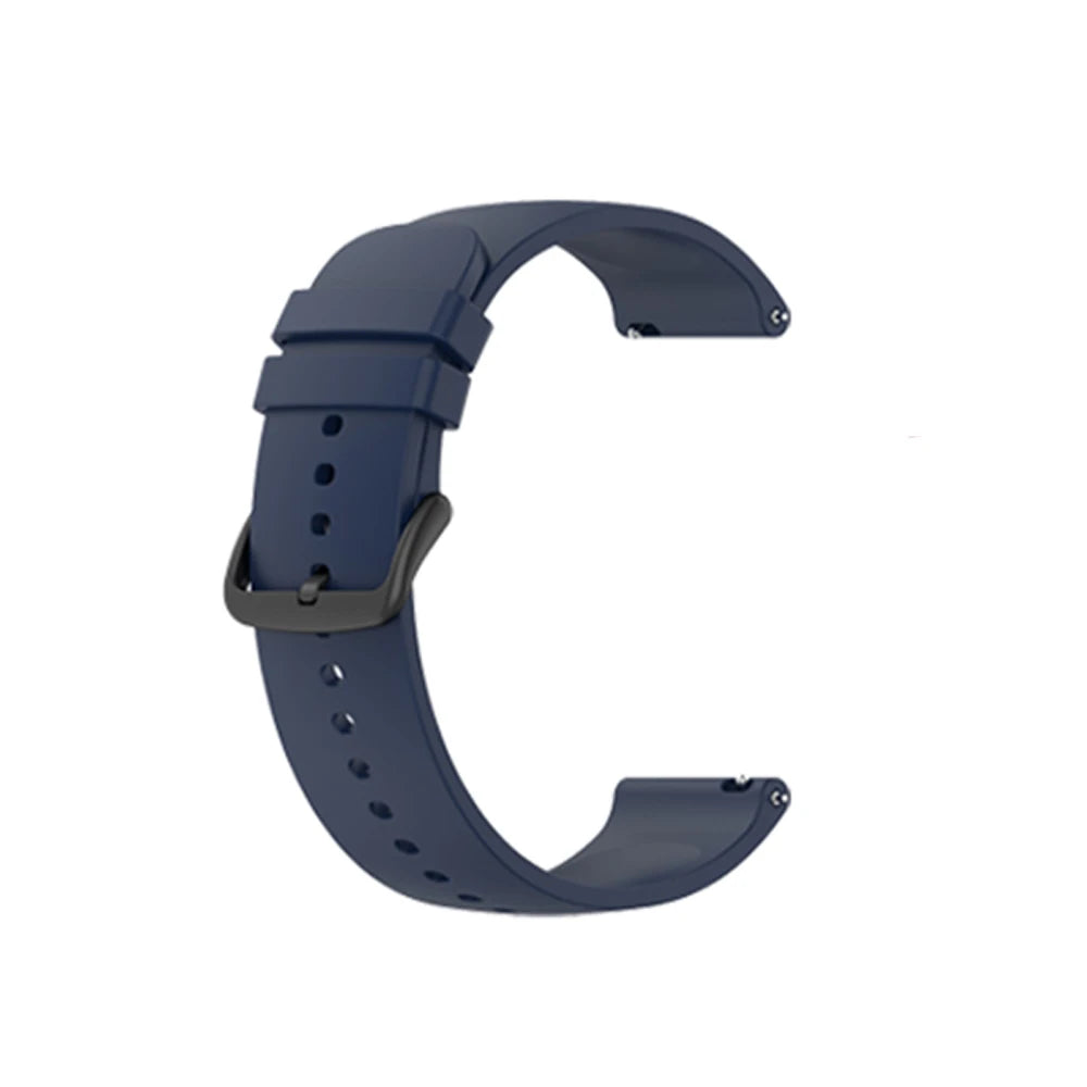 Silicone Watch Band for Amazfit Bip U/S, GTR & Samsung 20/22mm Smartwatch Band Oasis Select dark blue 20mm width strap