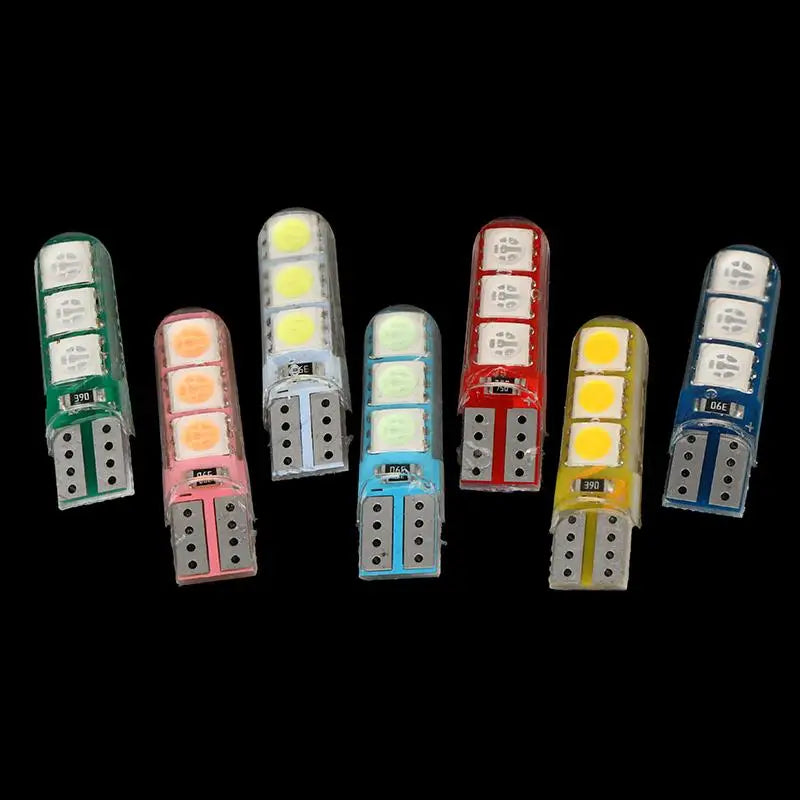 Commercial-Grade LED Bulb in High-Temperature Silicone; Fits W5W T10, 5050, 6SMD and Car Width, Trunk, License Plate Lights. Oasis Select