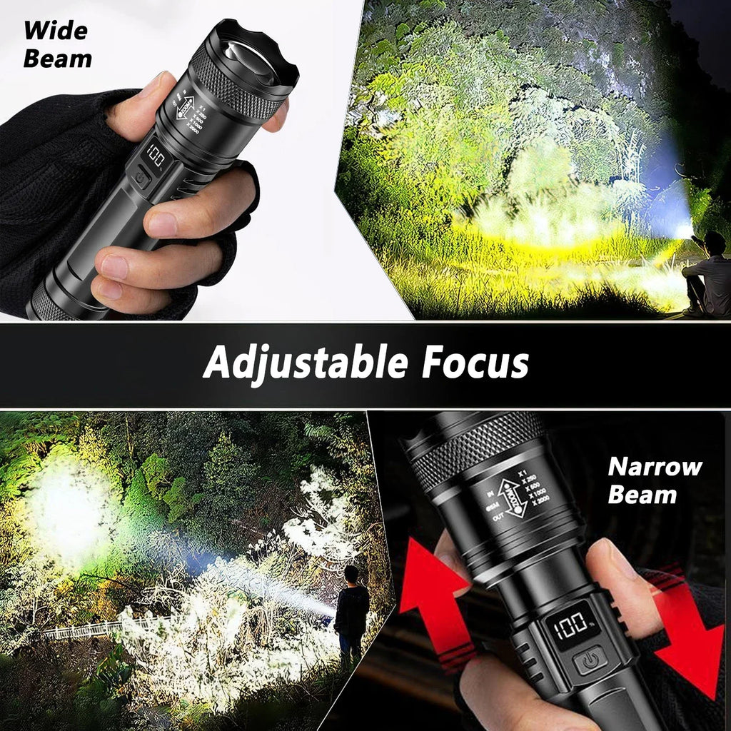 KDULIT P50 LED Tactical Flashlight 2000lm Zoomable IP67