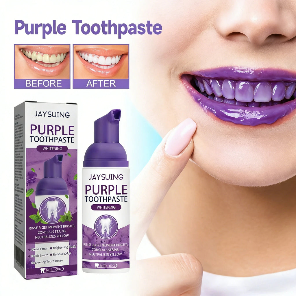 Purple Toothpaste Teeth Brightening Whitening Toothpaste Serum Deep Cleaning Teeth Fresh Breath Oral Oasis Select