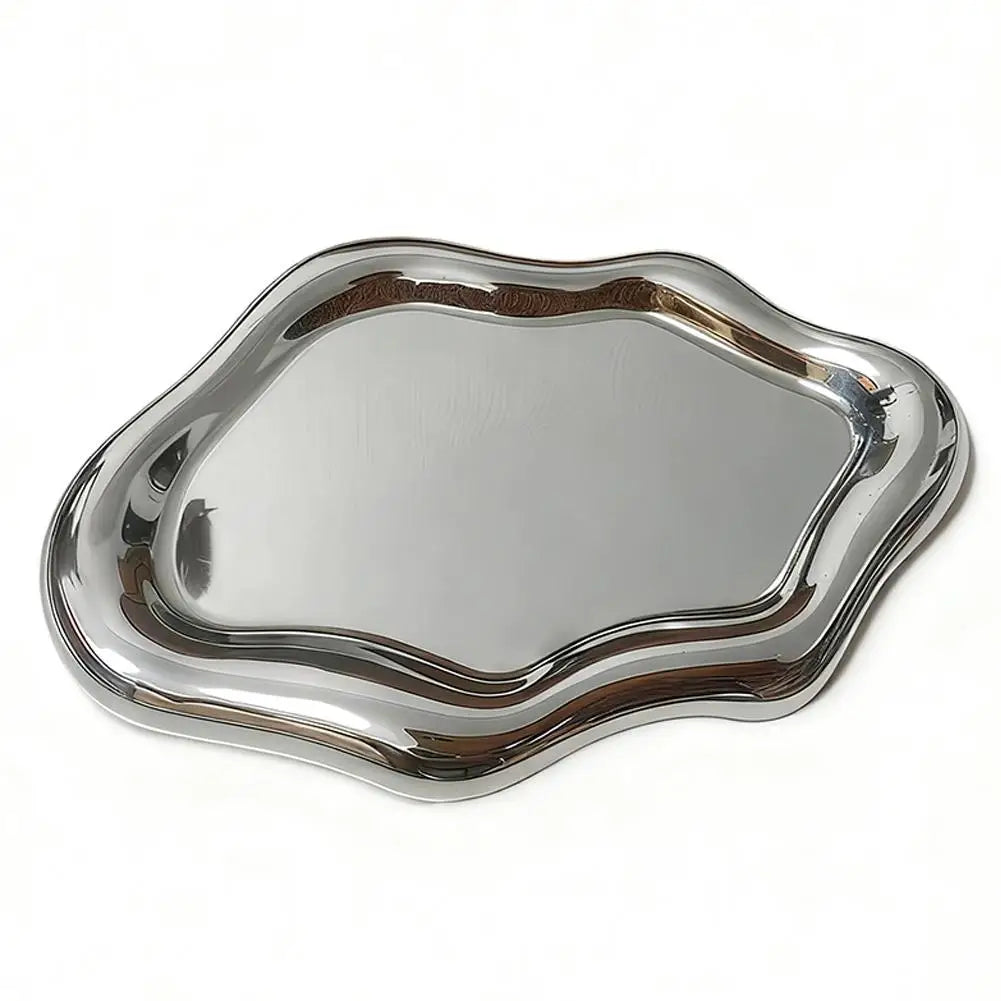 Simple Jewelry Storage Tray Creative White/silver Storage Tray Decorative Ornaments Electroplated Jewelry Tray Oasis Select B