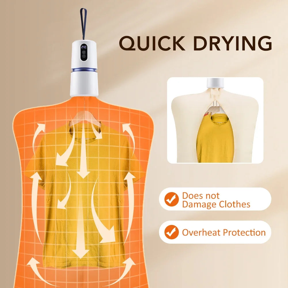 Portable Mini Clothes & Shoe Dryer 200W | Travel Laundry Dryer
