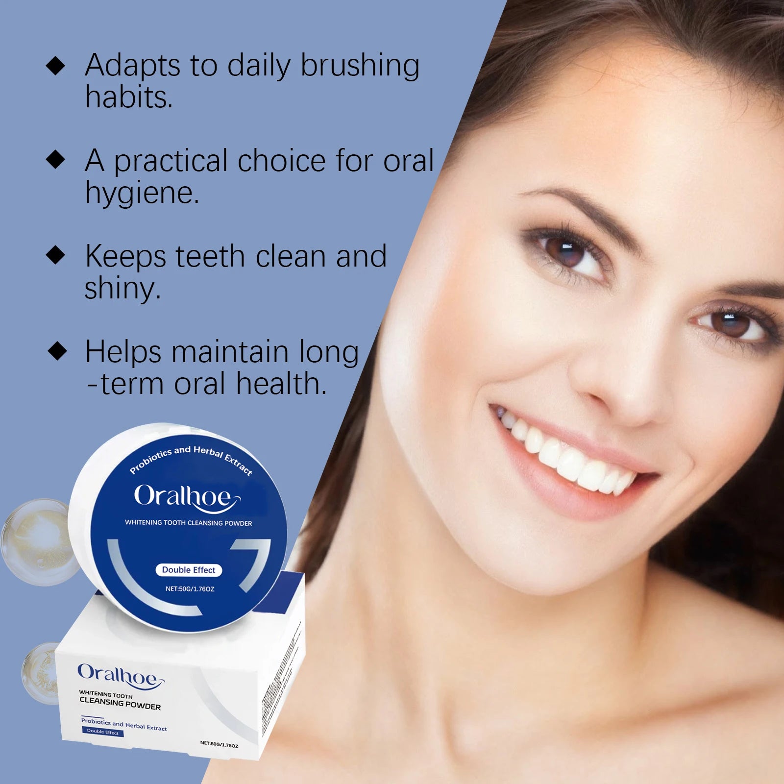 Probiotic Tooth Whitening Powder Remove Stain Calculus Enamel Repair Fresh Breath Oral Hygiene Cleaning Tooth Bleaching Powder Oasis Select