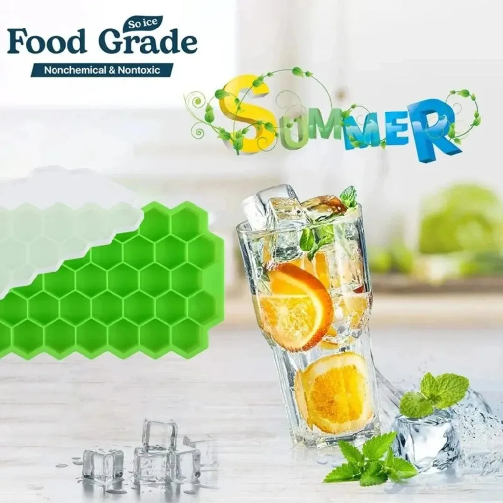 Honeycomb 37-Grid Ice Cube Tray, Silicone DIY Ice Mold (Lid Not Included) for Drinks, Cocktails & Kitchen Use Oasis Select
