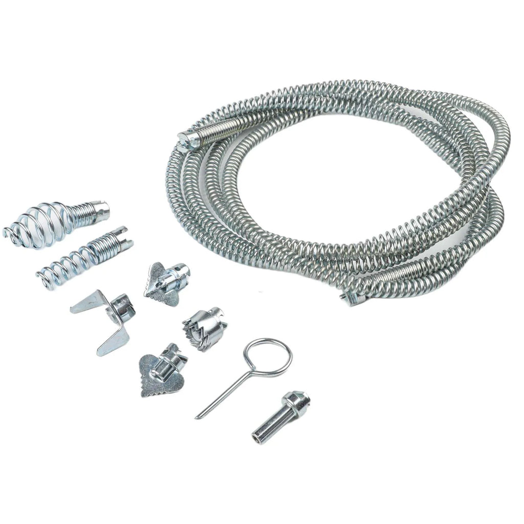 Pipe Cleaning Spiral With 6 Interchangeable Cutting Heads Pipe Unclogging Tool For Electric Pipe Cleaning Machine Oasis Select A