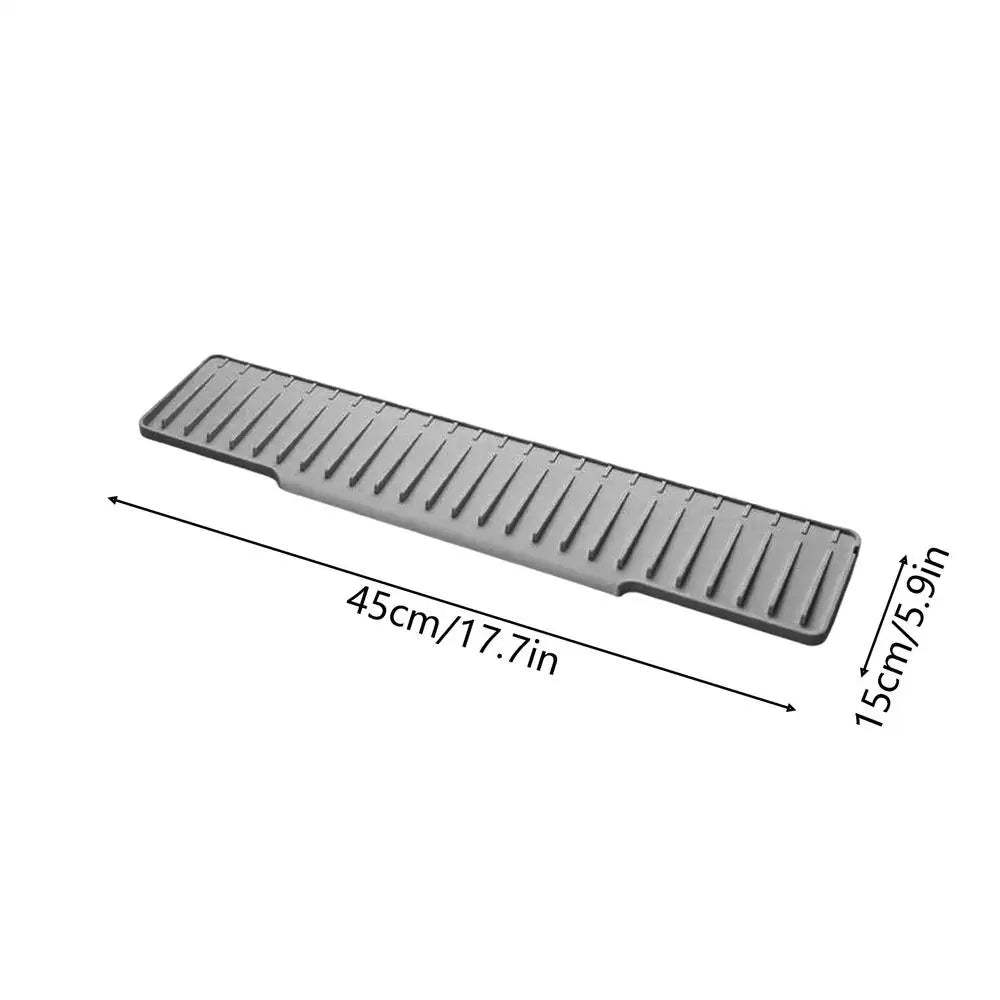 Kitchen Sink Faucet Mat Long Silicone Sink Faucet Mat Splash Guard for Absorbent Sink Countertop Protectors Mat Kitchen Gadgets Oasis Select Gray 1PC