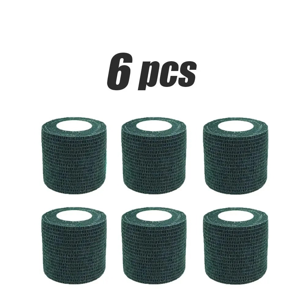 6pcs 5/7.5cm Hot SaleColorful Sport Self Adhesive Elastic Bandage Elastoplast For Knee Support Pads Finger Ankle Palm Shoulder Oasis Select 6pcs-dark green 7.5cmx4.8m