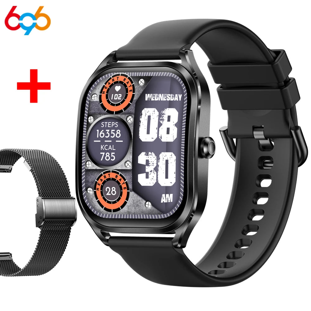 2.02" 3D Curved Screen Smart Watch Men Women Blue Tooth Call Watches Sports Fitness Health Smartwatch Waterproof Music Weather Oasis Select BKBKS A BKM