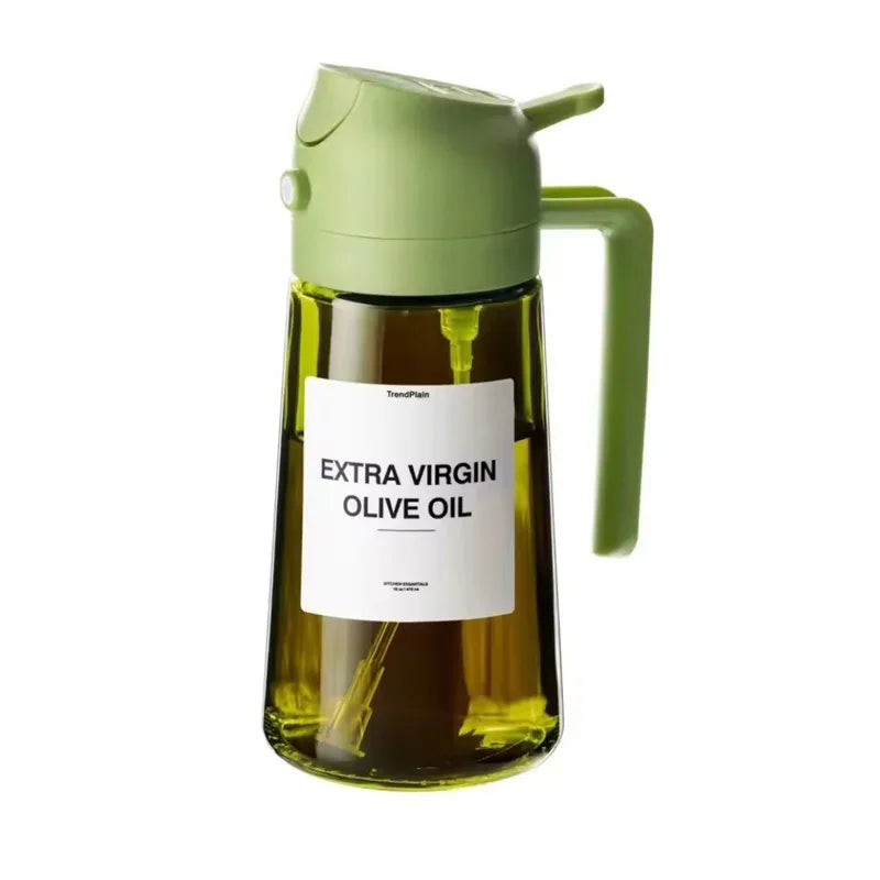 16oz 2-in-1 Glass Oil Dispenser and Spray Bottle Leakproof Olive Oil Sprayer Suitable for Cooking Baking Barbecue Fryer Kitchen Oasis Select Fluorescent green