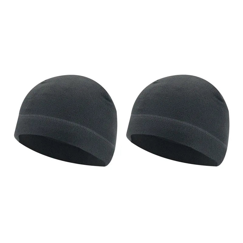 1/2pcs Warm Beanie Hat Soft Men Women Ski Cycling Skin-Friendly Anti-Static Hiking Thermal Fleece Running Windproof Oasis Select 2pcs-gray