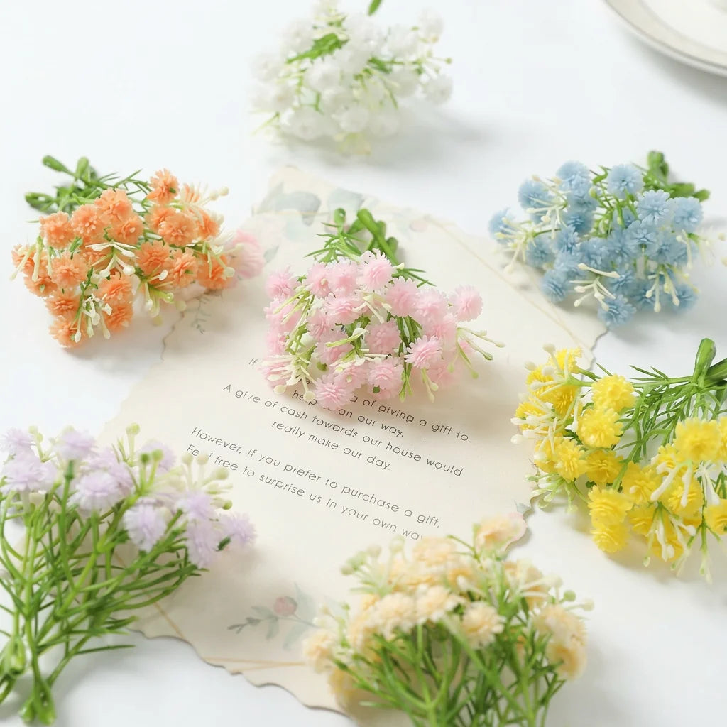 Artificial Flowers Gypsophila 8CM Fake Flowers For Home Decor Wedding Decorations Ornaments Craft Garland Accessories Oasis Select