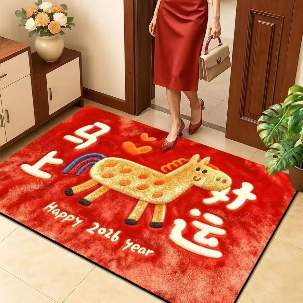 2026 New Year Horse Door Mat – Anti-Slip Quick Dry Rug