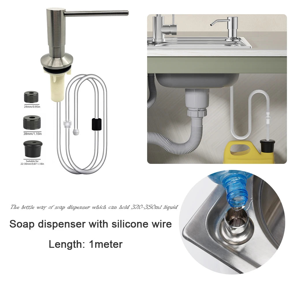 Brass Kitchen Sink Liquid Soap Dispenser Built-in Lotion Pump Head Oasis Select