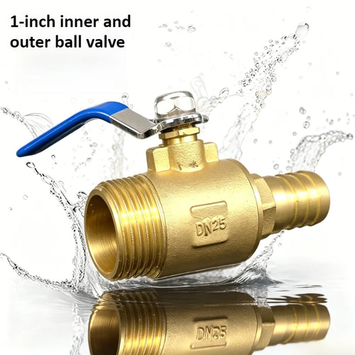 Threaded Brass Ball Valve 1-inch Water Pipe Switch, Gas Water Oil Flow Control Fittings, Large Flow Thickened Valve Oasis Select
