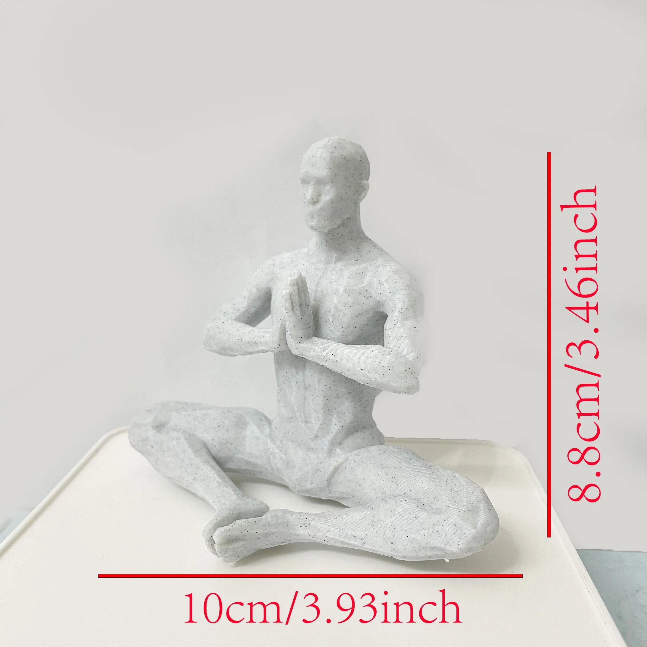 Creative Geometric Human Form Ornament 3D Printed Yoga Pose Figurine Art Craft Decor for Meditation Corner & Zen Style Room Gift Oasis Select meditation4