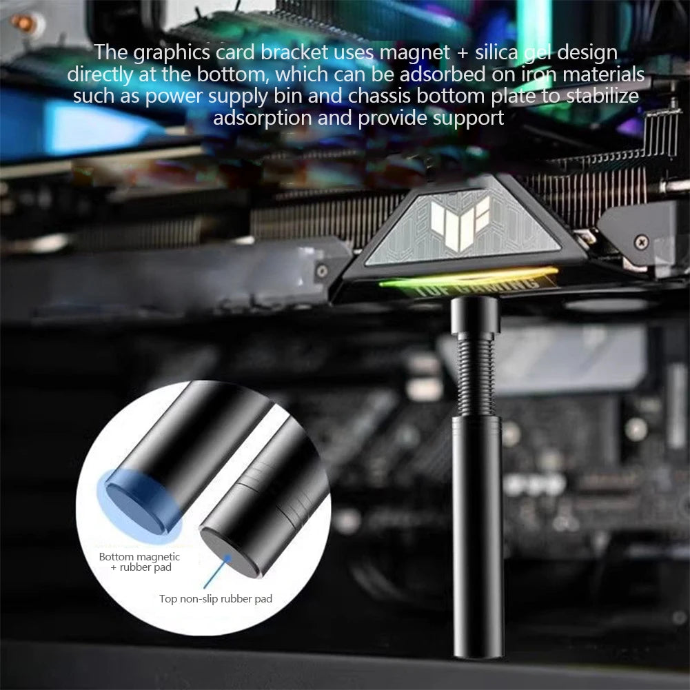 Graphics Card GPU Support Bracket Video Card Sag Holder Bracket GPU Holder Adjustable Telescopic Aluminum Alloy Desktop Holder Oasis Select