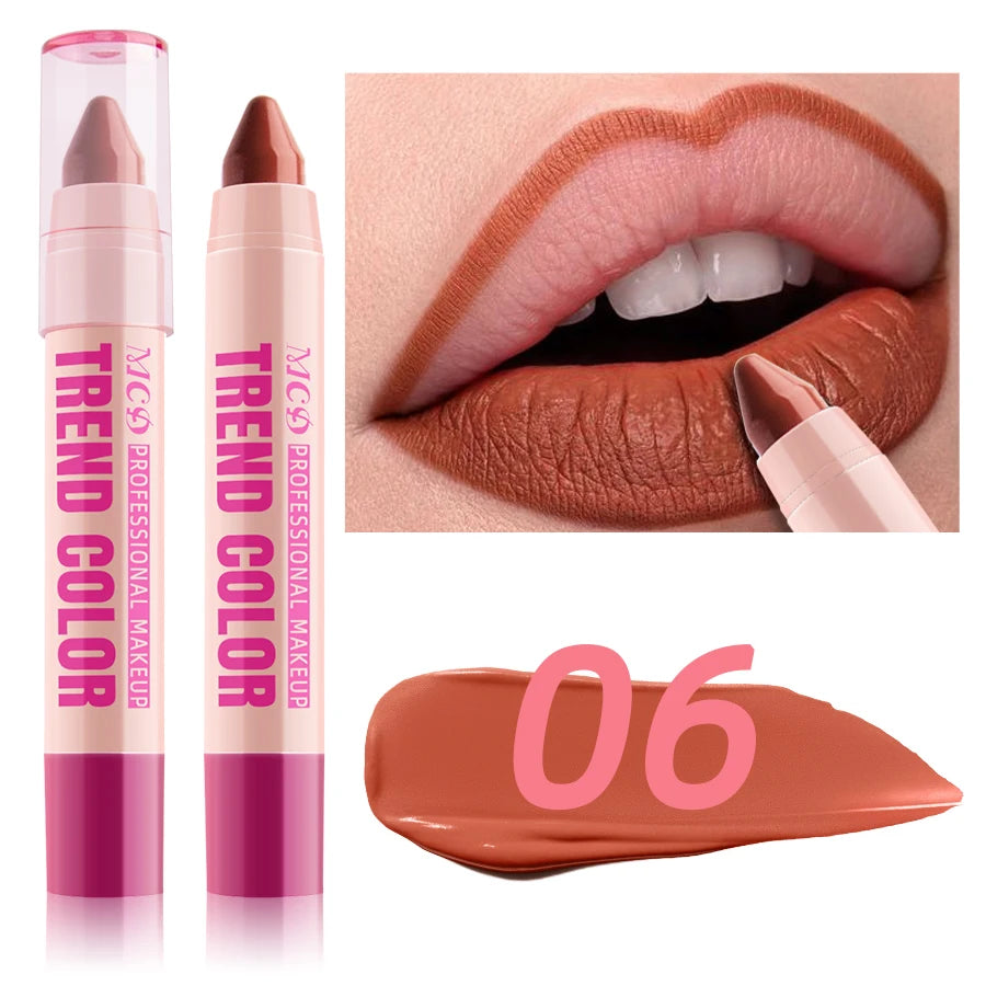MCD 12-Color Waterproof Lip Liner Pen – Matte & Hydrating