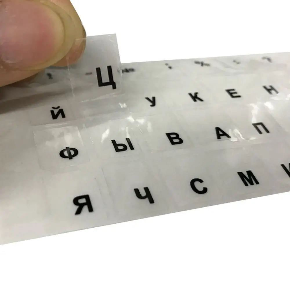 1Pc Russian Transparent Keyboard Stickers Russia Layout Alphabet Black White Label Letters for Notebook Computer PC Laptop Oasis Select black