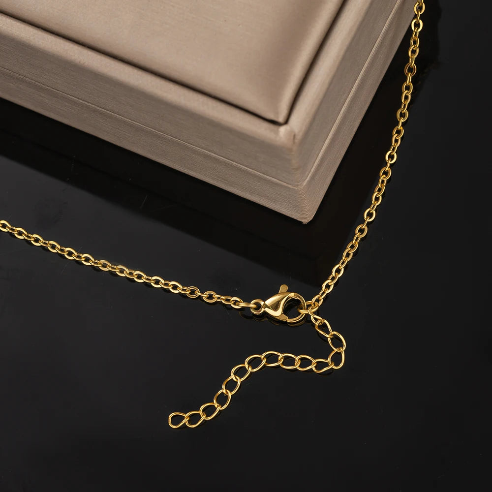 10pcs 45+5cm Gold Stainless Steel Link Cable Chain Necklace with Lobster Clasps for Men & Women Fashion Jewelry Gifts Making Oasis Select