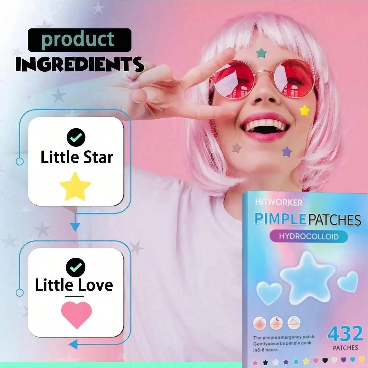 432 pieces/box of hydrocolloid acne patches, alcohol free, odorless, mild and non irritating acne and blemishes coverage sticker Oasis Select