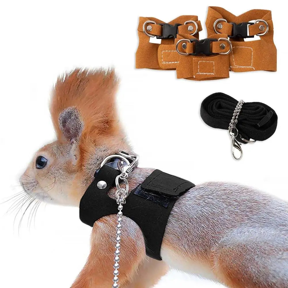 Adjustable Leather Rat & Lizard Harness Leash Set – 3 Sizes Pet Harness & Leash Oasis Select
