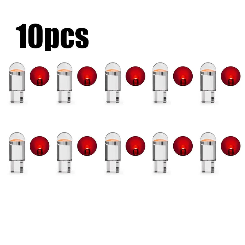 5/10/15pcs 5W LED Canbus T10 Car Lights COB Glass Interior Parts Bulbs 6000K White Auto License Plate Lamp Dome Read Light 12V Oasis Select 10pcs Red