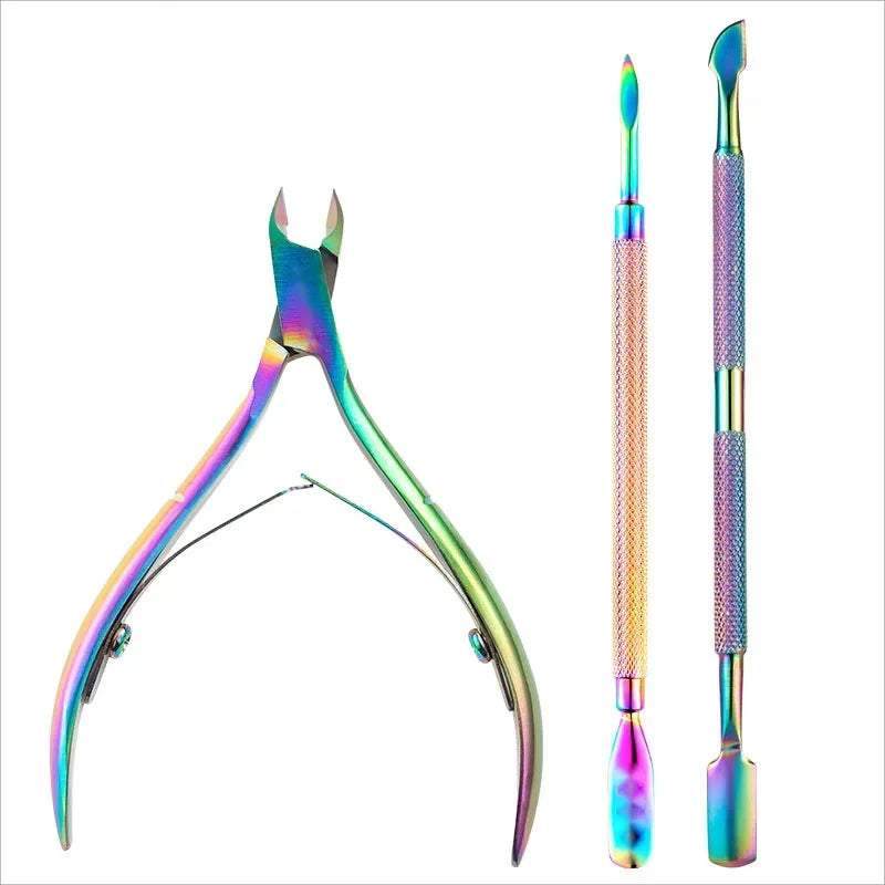 3PCS Manicure Tools Set Stainless Steel Nail File To Remove Dead Skin Manicure Tools Set Dead Skin Pliers Oasis Select 3pcs